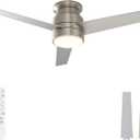warmiplanet Flush Mount Ceiling Fan with Lights Remote Control, 52-Inch, Brushed Nickel, 3-Blades