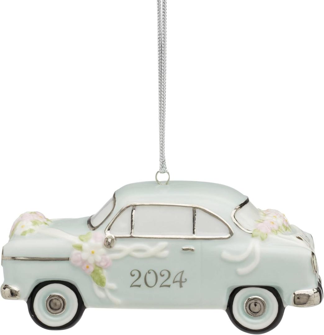 Lenox 895764 2024 Just Married Vintage Car Ornament, Christmas