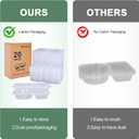 2 x 20sets Double Compartment Condiment Containers with Lids, snack box containers, Portion Cups Plastic perfect for to-go Sauce, Sampling, Dressing, Travel Snack