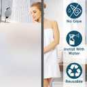 2 x Frosted Glass Window Privacy Film Decorative, Bathroom Window Privacy Film for Glass Windows Cover, Static Cling, Removable, Reusable, Anti-UV, Anti-Glare, Heat Blocking, 17.5 by 78.74 inch
