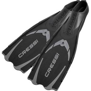 Cressi Adult Snorkeling Full Foot Pocket Fins Made with Advanced Technology - Pluma: Made in Italy (EU 35/36 | US Man 3.5/4.5 | US Lady 4.5/5.5, Black/Silver)