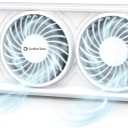Comfort Zone Triple Window Fan with Adjustable Thermostat | 3-Speed High-Velocity Cooling | Horizontal or Vertical Manual Control | Fits Double Hung Windows (Min 25" x 8") | Fully Assembled | White