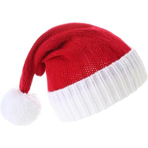 LMLALML Christmas Hats for Women, Kids and Men Elegant Knitted Warm Funny Beanie for New Year Festive Holiday Party (Red)