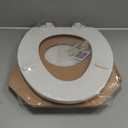 Mayfair Linden Slow Close Toilet Seat, Non Slip Heavy Duty Wood, Easy Install, Elongated, White