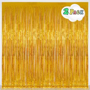 4 x Gold Tinsel Backdrop Party Decorations, Melsan 3.2 x 8 ft Foil Fringe Curtains for Birthday, Anniversary, Graduation, New Year Eve, Pack of 2 4 x Gold Tinsel Backdrop Party Decorations, Melsan 3.2 x 8 ft Foil Fringe Curtains for Birthday, Anniversary, Graduation, New Year Eve, Pack of 2