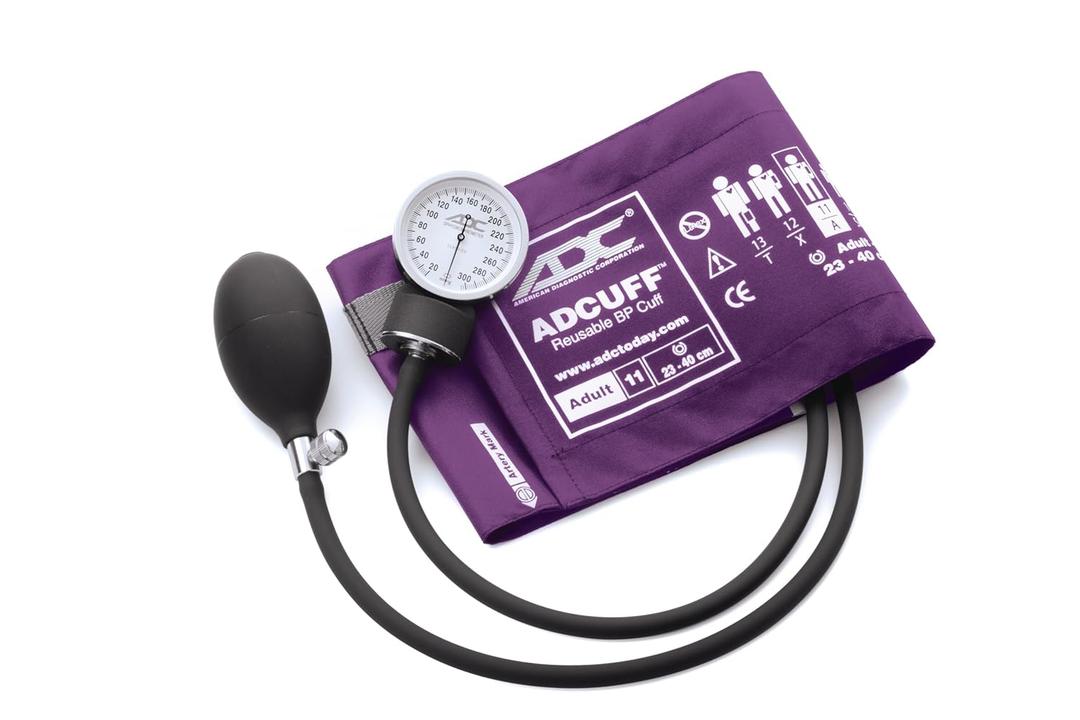 ADC Prosphyg 760 Pocket Aneroid Sphygmomanometer with Adcuff Nylon Blood Pressure Cuff, Adult, Purple