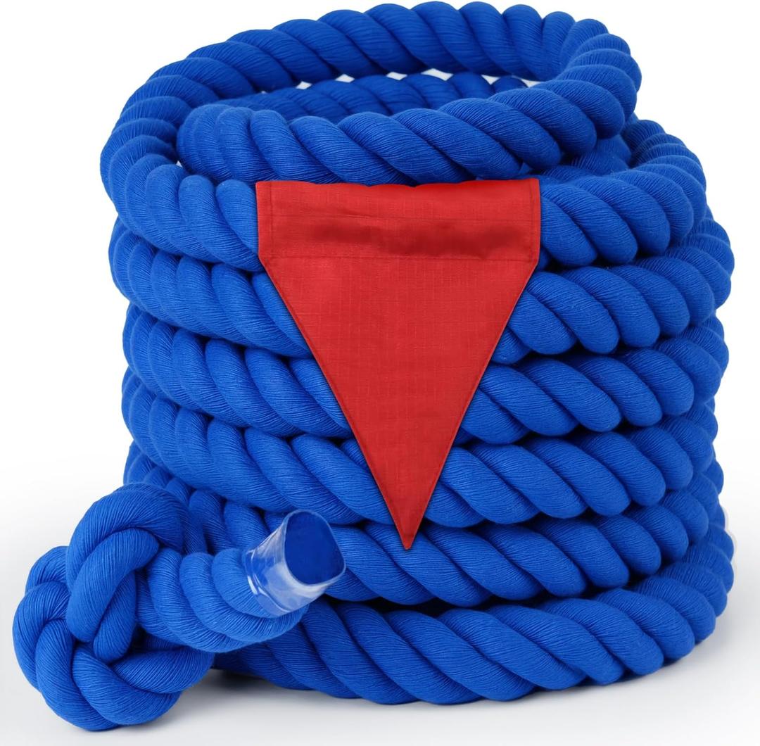 Tug of War Rope for Kids and Adults, Field Day Outdoor Lawn Yard Family Reunion Birthday Party Game, Outside Camping Picnic Games, Backyard Carnival for Team Building Activities, Blue 40FT