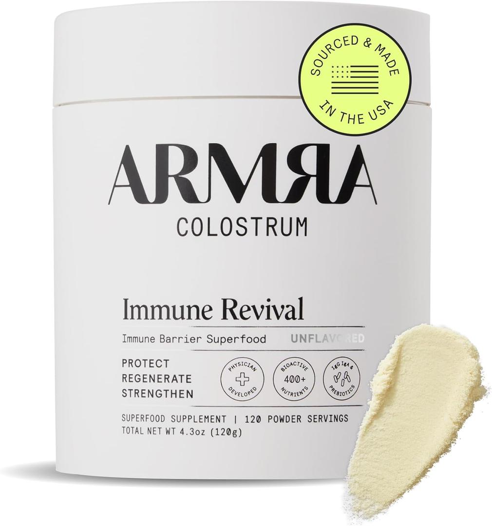 ARMRA Colostrum Powder | Unflavored | Gut Health & Bloating | Skin & Hair | Immunity | Keto, Gluten & Fat-Free | 120 Servings, Best By 03/2027