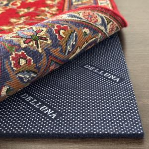 DELLUNA Non-Slip Area Rug Pad 1/4" Thick Double Side Rubber + Felt, 5'x7' Premium Deluxe Cushioned- Safe for All Floors, Adds Comfort and Protection, Ultra Strong Grip, Stop Rug from Moving.