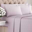 King 6 Piece Sheet Set - Comfy Breathable & Cooling - Soft Hotel Luxury Bedding Set with 8-16 Inch Deep Pockets - 1 Flat & 1 Fitted Sheet & 4 Pillowcases - Wrinkle Free & Easy Care - Light Lavender