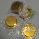 HOMOTEK 4 Pack Round Sliding Closet Door Handles Diameter 2-1/2 in(65mm) Brushed Gold Flush Pocket Pulls Recessed Bypass Door Handles, Stainless Steel Barn Door Finger Pull Set