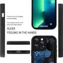 MOWIME Compatible with iPhone 13 Pro Case with Card Holder, Floral Flower Shockproof Soft TPU Protective Cover Women Girls, Anti Scratch Wallet Case for iPhone 13 Pro 6.1 Inch, Black