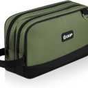 Zipper Tool Pouch Two Compartments Heavy Duty, Utility ToolBag with Carrying Handle D-Rings, Tools Storage Organizer for Electrician Mechanic, Gift for Men Dad,Green