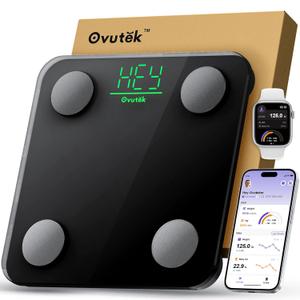 Smart Scale for Body Weight, Body Fat Scale Digital Bathroom Scale BMI Weighing, Accurate Body Composition Monitor for People with Smartphone App, Bluetooth Enabled, Compact Size, 400lb (Black)