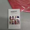 4th of July Press on Nails Medium Almond Patriotic Fake Nails Press ons with American Flag, Star & Red White Blue Stripes Designs, Independence Day Glue on Nails for Women 24 Pcs