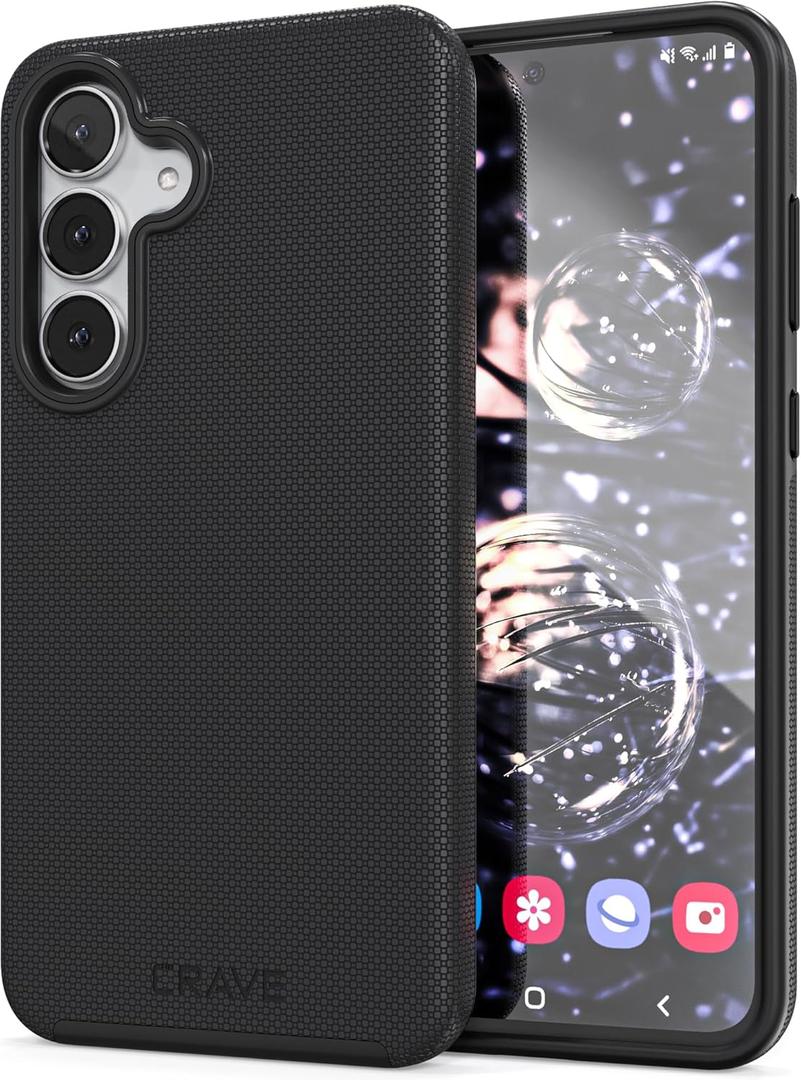 Crave Compatible with Samsung Galaxy S25 FE Case, Shockproof Protection Dual Layer Case for Samsung Galaxy S25 FE (6.7 inch) - Black