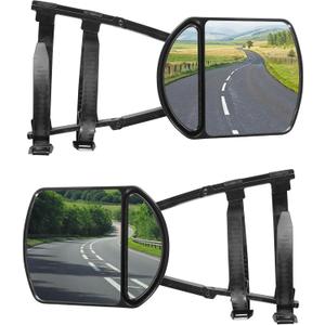 Towing Mirrors, Car Accessories Towing Mirror Extensions, Universal 360 Degree Rotation Adjustable Clip-on Side Mirror Extensions for Towing, Suitable for Most SUV, Trailers, Jeep, RVs, Trucks