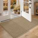 COSY HOMEER Door Mat Non-Slip Entryway Rugs Dirt Trapper, 32"x48", Beige