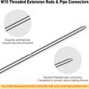 8 Pieces M10 Threaded Extension Poles Lighting Fixture Downrods Stems & 180 Degrees Sloped Ceiling Adapter Kits for Pendant Light, Island Lighting, Chandeliers (Chrome)