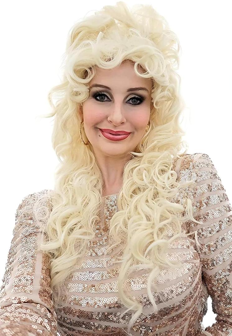 ALLAURA Realistic Dolly Long Blonde Curly Hair Wig for Women & Kids  Heat-Resistant, Restyle & Reuse  Ideal for Cosplay, Anime, Costume Parties  Compatible with Dolly Wig Hairstyles and Accessories