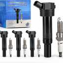 OTO-K Ignition Coil Pack and Iridium Spark Plugs Compatible with Kia Soul Forte Hyundai Tucson Elantra 2011-2019,Spark Plugs Coil Packs Replaces# UF651 & 9723