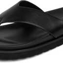 QIY Black Platform Sandals for Women Flip Flops Thong Platform Sandals，11