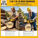 40V(20V*2) 16"+18" 2-IN-1 Brushless Chainsaw Cordless, Electric Powered Chainsaw Compatible with Dewalt Battery with Auto Oiler & Safety Lock Brake, for Tree Trimming Branch Wood Cutting(ONLY TOOL)