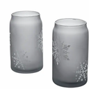 Tabletops Gallery Snowflake Soda Can Glass Set - Gray