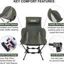 Wildhiker Compact High Back Camping Chair - Foldable with Dual Sitting Modes, Pillow, Arm Pads and Side Pockets - Lightweight Portable Chair for Motorcycle, RV, Festival, Travel - Green