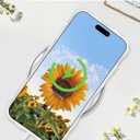Jusy Compatible with iPhone 11 Pro Max, Colorful Retro Oil Painting Printed Flower Laser Glossy Pattern Cute Curly Wave Phone Case Soft TPU Cover for Girly Women - Sunflower