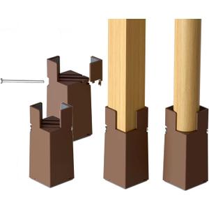 Sephyroth Adjustable Bed Risers 4Pack with Screw Clamp - Fits Furniture's Square/Round Leg Diameter 0.8''1.6'' (4Inch Brown)