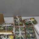 MTLEE 36 Sets Succulent Candles Baby Shower Favors for Guests Include 36 Plant Tealight Candles 36 Thank You Tags 36 Organza Bags Wooden Standing Sign for Gender Reveal Gifts(Greenery)