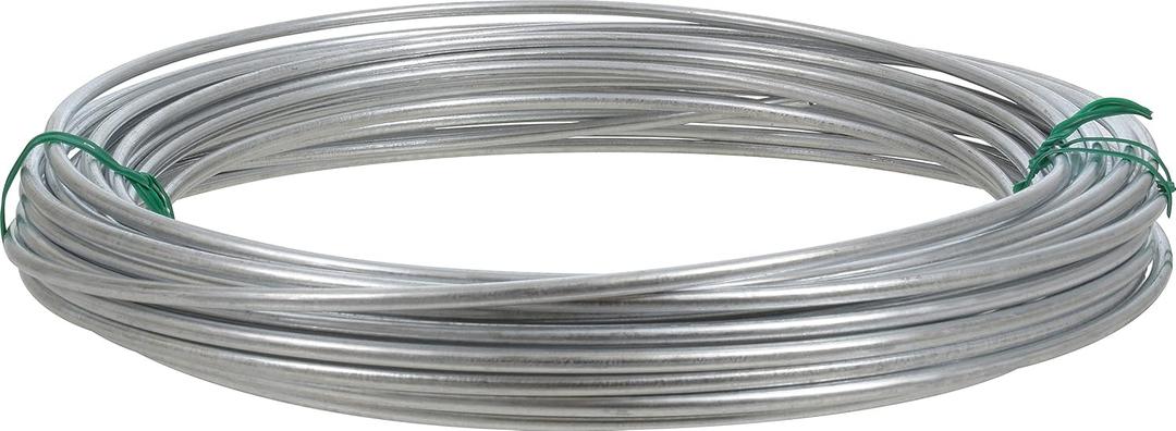 Hillman Steel Wire Rope 9 Gauge Galvanized Solid Wire, 50', Corrosion Resistant, Holds 165 lbs, Ideal for Crafts & DIY, Silver | 122062