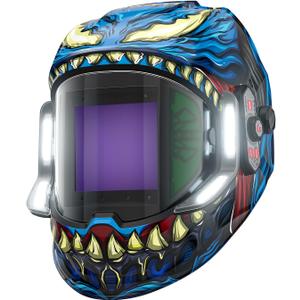 ANDELI Welding Helmet - Panoramic 180 View 3.94"X3.74",True Color Auto Darkening Welding Helmet with Light, 6 Arc Sensor, 4/5-8/9-13 Type-C Charging