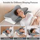 Cervical Pillow for Neck Pain Relief - Ergonomic Memory Foam Pillow with Arm Rest Slot & Cotton Pillowcase, Dual-Height Orthopedic Support Contour Pillow for Side, Back, Stomach Sleepers