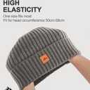 Beanie for Men Women, Winter Warm Hat with Fleece Lined, Thermal Kint Beanie Ski Cuffed Cap for Cold Weather (Lightgrey)