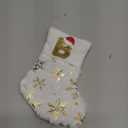 6 inches Initial Monogram Christmas Stocking with Embroidered Letters Personalized Small Plush Xmas Hanging Stocking with Sequin Snowflake for Holiday Tree Fireplace Decor (B-Letter, Gold)