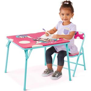Jakks Pacific Minnie Jr Activity Table Set with One Chairs ,Teal and Red