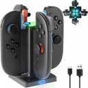 HEYSTOP Charging Dock Compatible with Nintendo Switch 2 Joy-Con, 4-Port Joycon Magnetic Charger Docking Station USB-C Charging LED Indicator for Switch 2 Controller Accessory