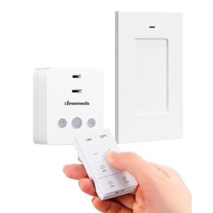 DEWENWILS Wireless Dimmer Plug for Indoor Home Lighting, Remote Control Dimmer Switch, 100FT Range, Plug-in Lamp Dimmer for Dimmable LED/Tungsten Bulbs, ETL Listed,White