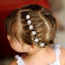 YISSION 20Pcs Mini Rhinestone Flower Hair Clips Cute White Pearl Hair Pins Small Decorative Hair Clips Wedding Hair Barrettes Bridal Hair Accessories for Girls Women