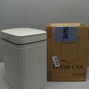 rejomiik Small Bathroom Trash Can with Lid Slim Soft Close Garbage Can Step Wastebasket Container Trash Bin for Office Bedroom Kitchen Living Room (1.9 Gallon Cream)