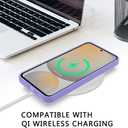 2 x for Samsung Galaxy S24 FE Case Compatible with MagSafe Slim Thin Hard PC Translucent Frosted Rugged Drop-Proof Shockproof Protective Case for Samsung Galaxy S24 FE (Purple)