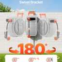 VEVOR Retractable Garden Hose Reel, 1/2 Inch x 65 ft Wall Mounted, Heavy Duty Garden Hose Reel with 9 Patterns Nozzle, Any Length Lock, Upgraded Slow Return System and 180Swivel Bracket