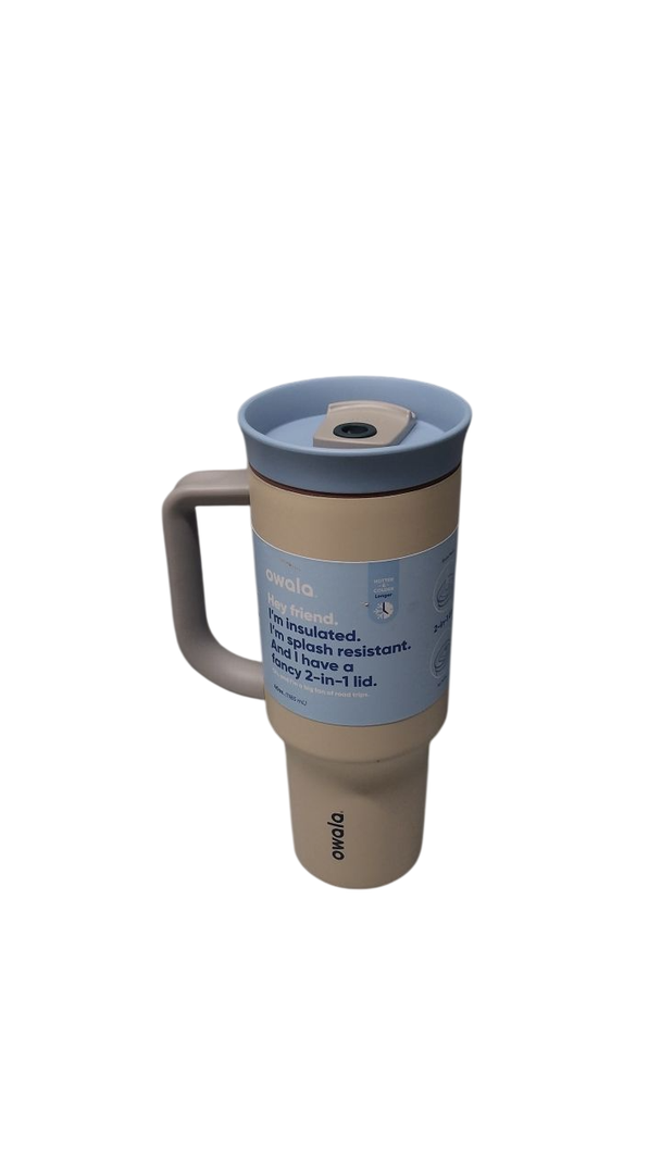 Owala Travel Tumbler SS 40oz Beige Blue Bottle