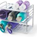 YouCopia UpSpace Water Bottle and Travel Mug Cabinet Organizer, Adjustable Storage Rack for Kitchen Organization, 3-Shelf