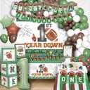 First Birthday Decorations  First Year Down Birthday Party Decorations Kit with 40" Balloon, Banner, Photo Garland, Backdrop & Football Decor