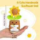 Birthday Gifts for Mom, Handmade Positive Crochet Sunflower for Home Office Desk Decor, Thank You Gifts for Women Teacher Friend Daughter Nurse Coworker,Emotional Support Plant with Positive Card
