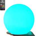 LOFTEK 8-inch LED Night Light Ball: 16 RGB Colors and Dimmable Globe Light with Remote, Upgraded Folding Handle, Seamless Matte Housing, Rechargeable IP65 Floating Pool Light, for Nursery or Decor