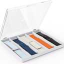 pzoz Watch Band Organizer Case for iWatch Band, Watch Band Transparent Display Holder Stand Storage Box Compatible with Apple Watch Strap and Accessories & Support Digital Storage Box Stacking